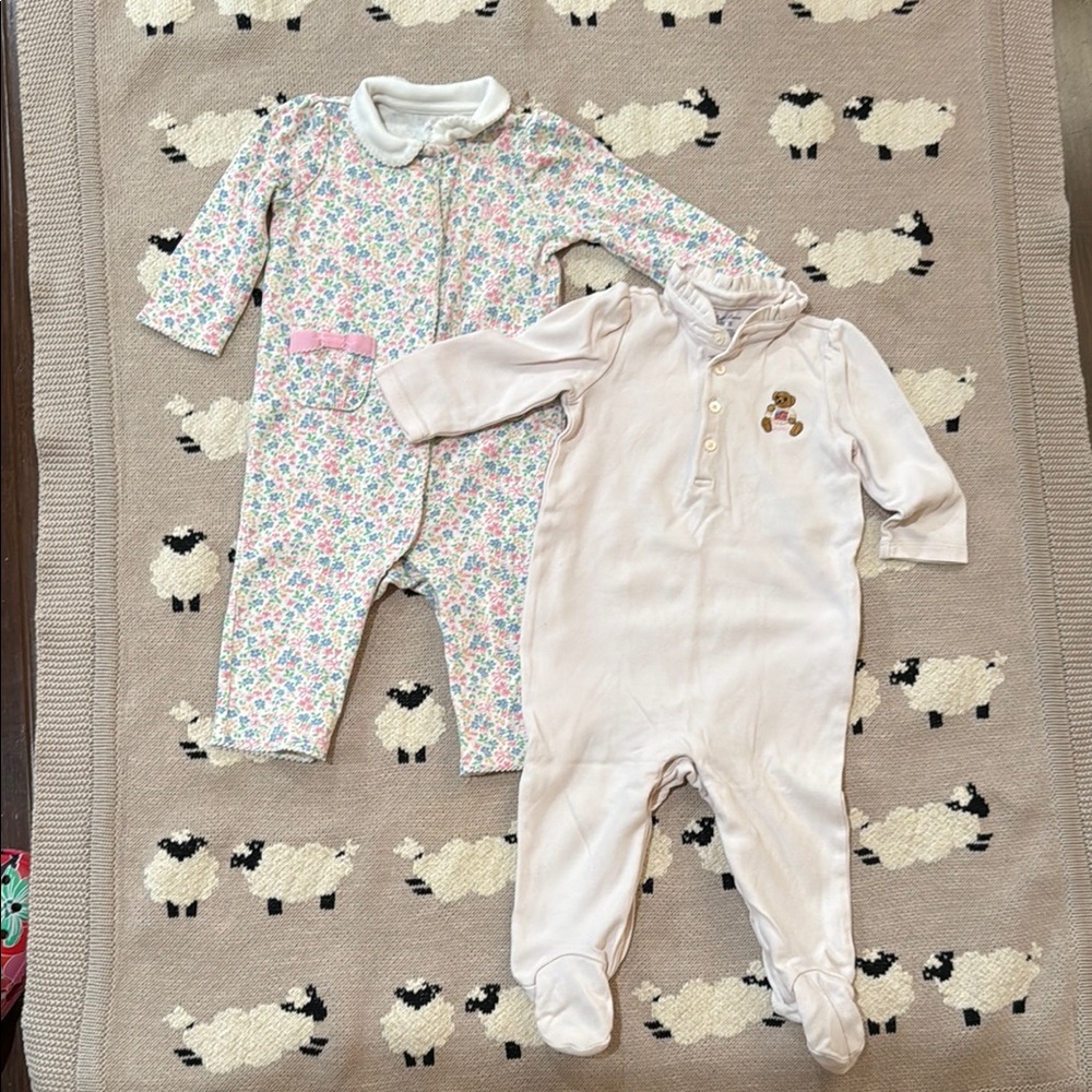 Ralph Lauren Pink Footies One Piece